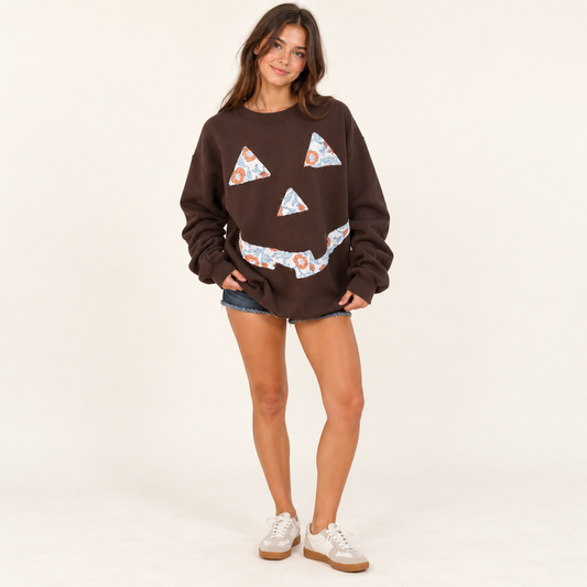 Patchwork Pumpkin Crewneck