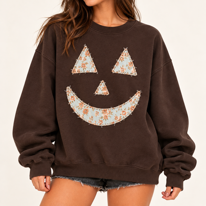 Patchwork Pumpkin Crewneck