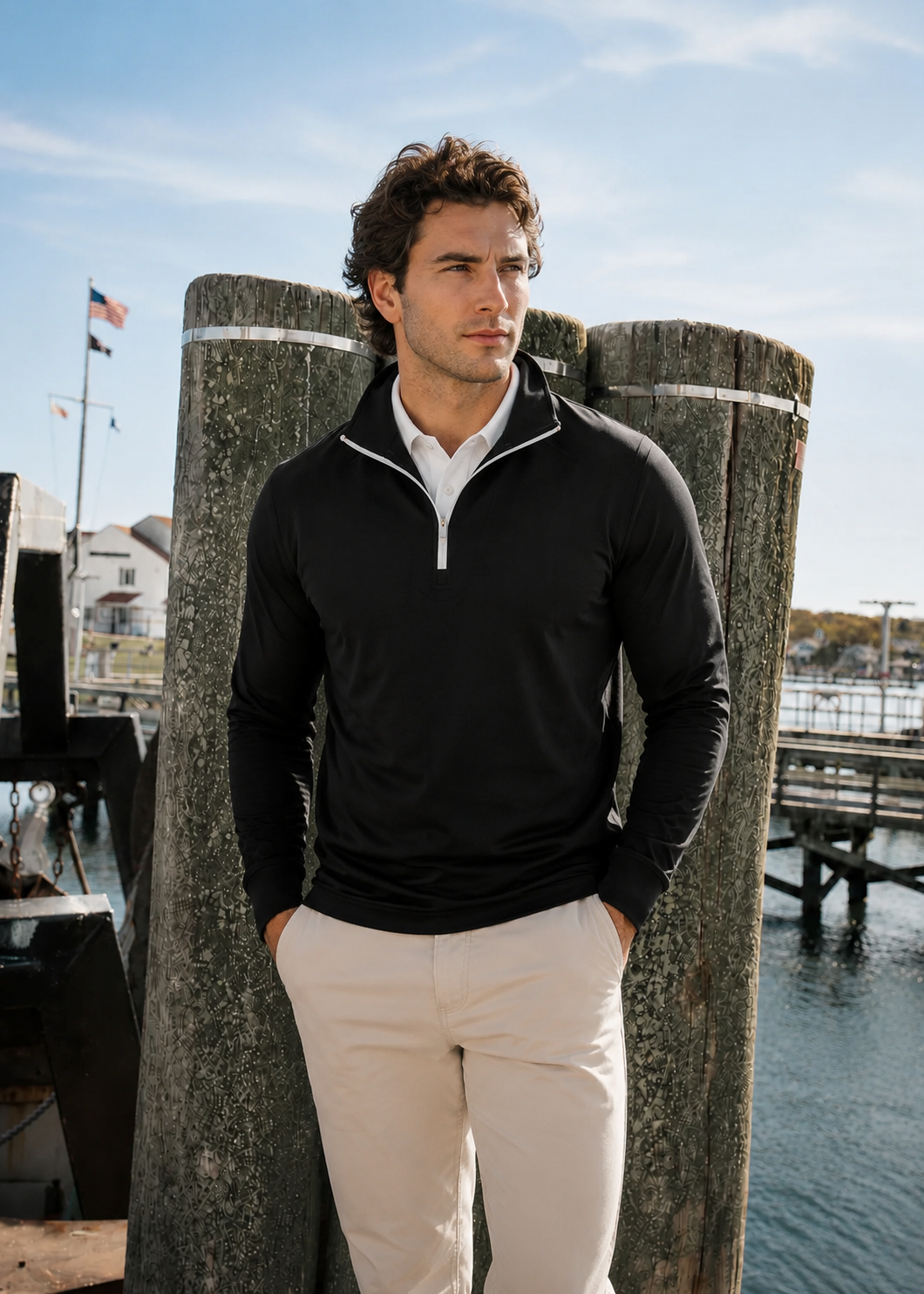 Quarter Zip w/ Built in Polo Collar